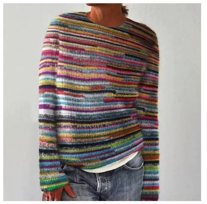 Patterned Knitwear Retro Sweater - Image 3