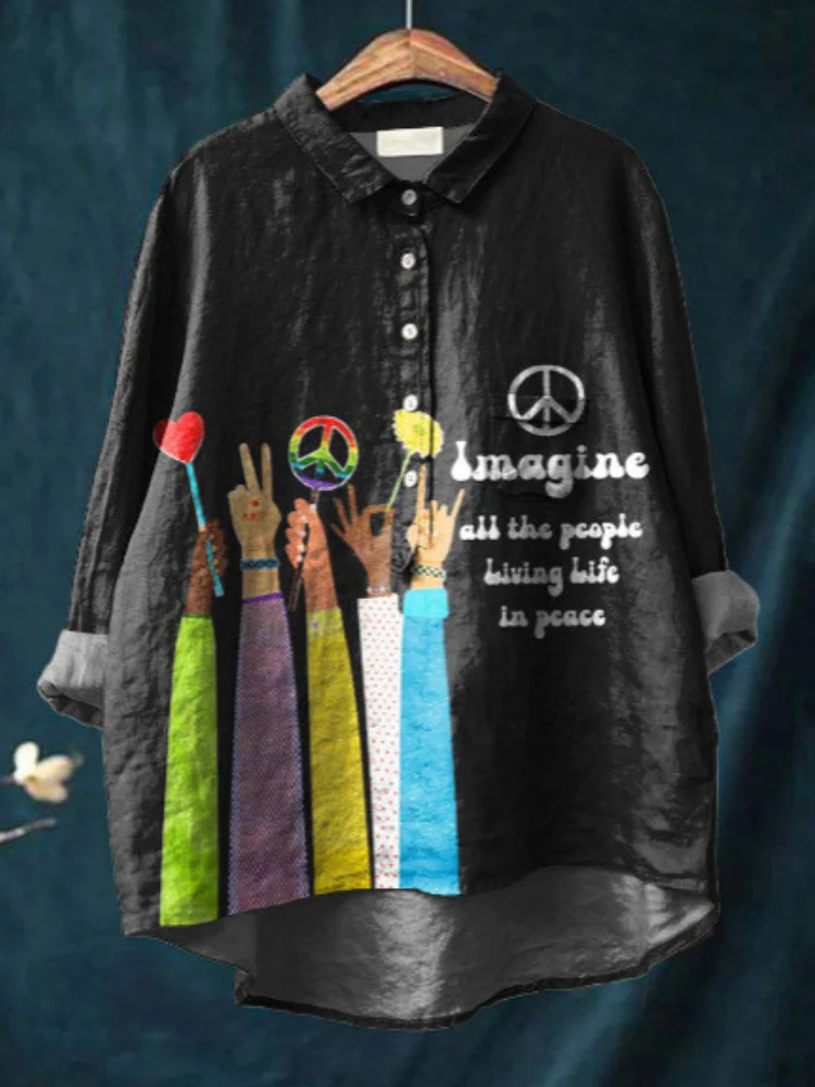Peace Art Shirt with Hippie Vibe - Image 3