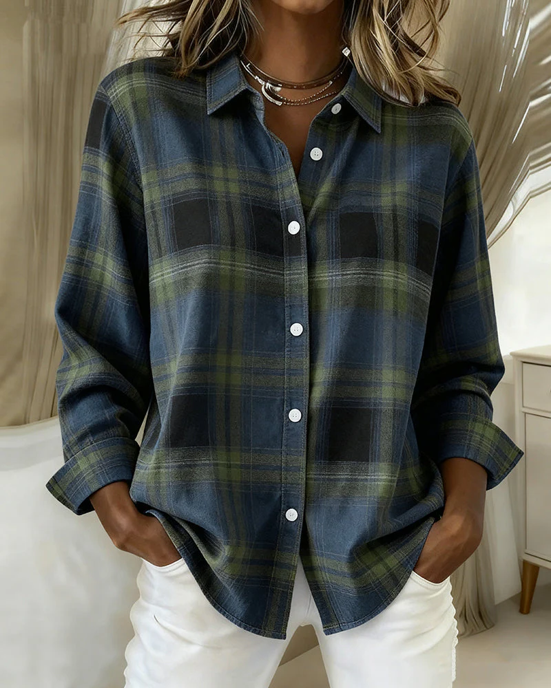Plaid Lapel Shirt - Image 10