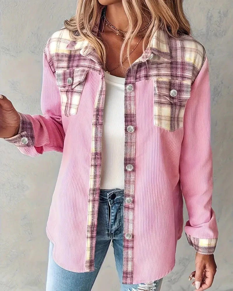 Plaid Patchwork Fashionable Shirt - Image 4