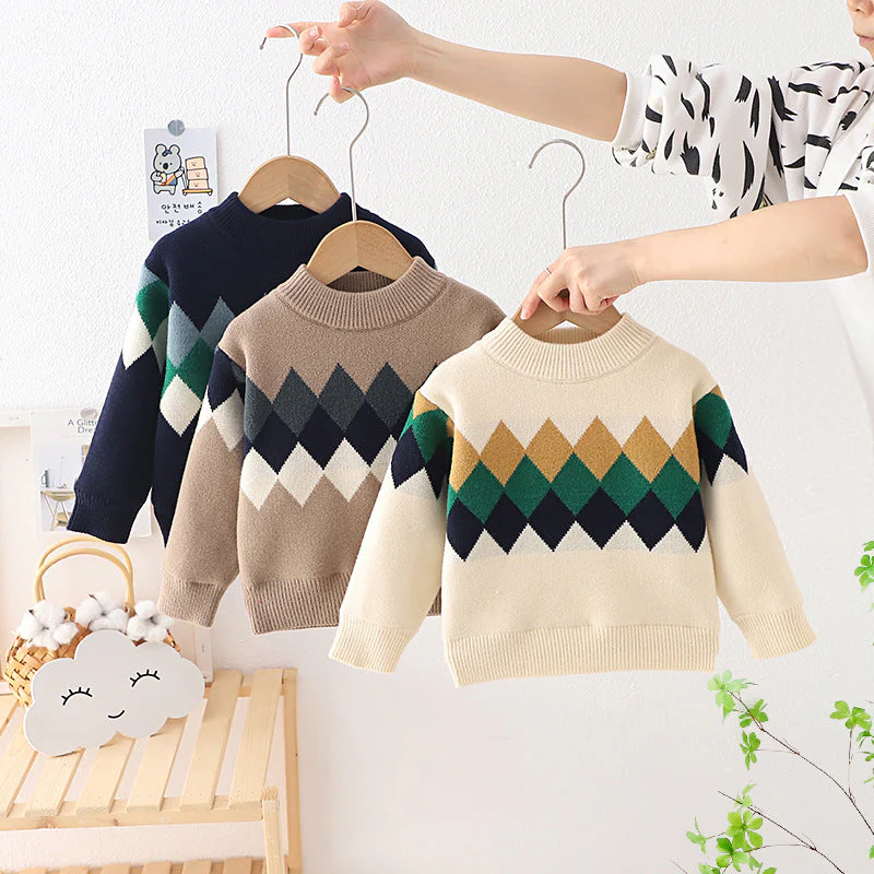 Plaid Pullover Kids Sweater - Image 6