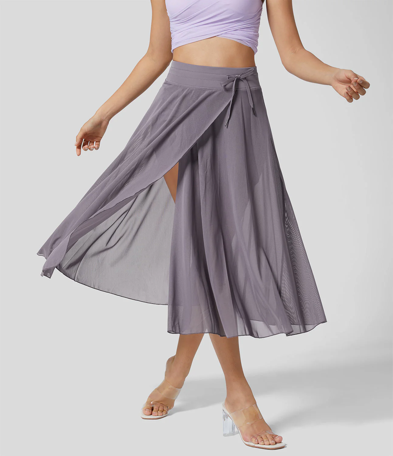 Flowy Pleated A-Line Midi Skirt - Image 11