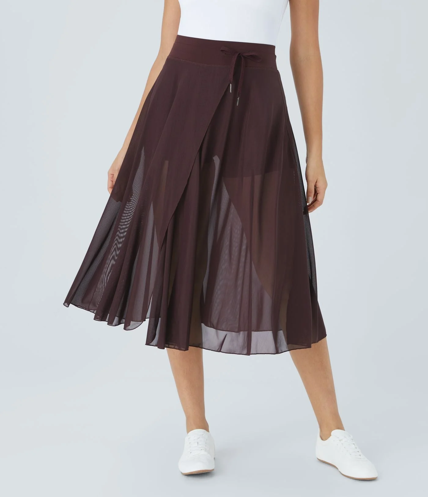 Flowy Pleated A-Line Midi Skirt - Image 22