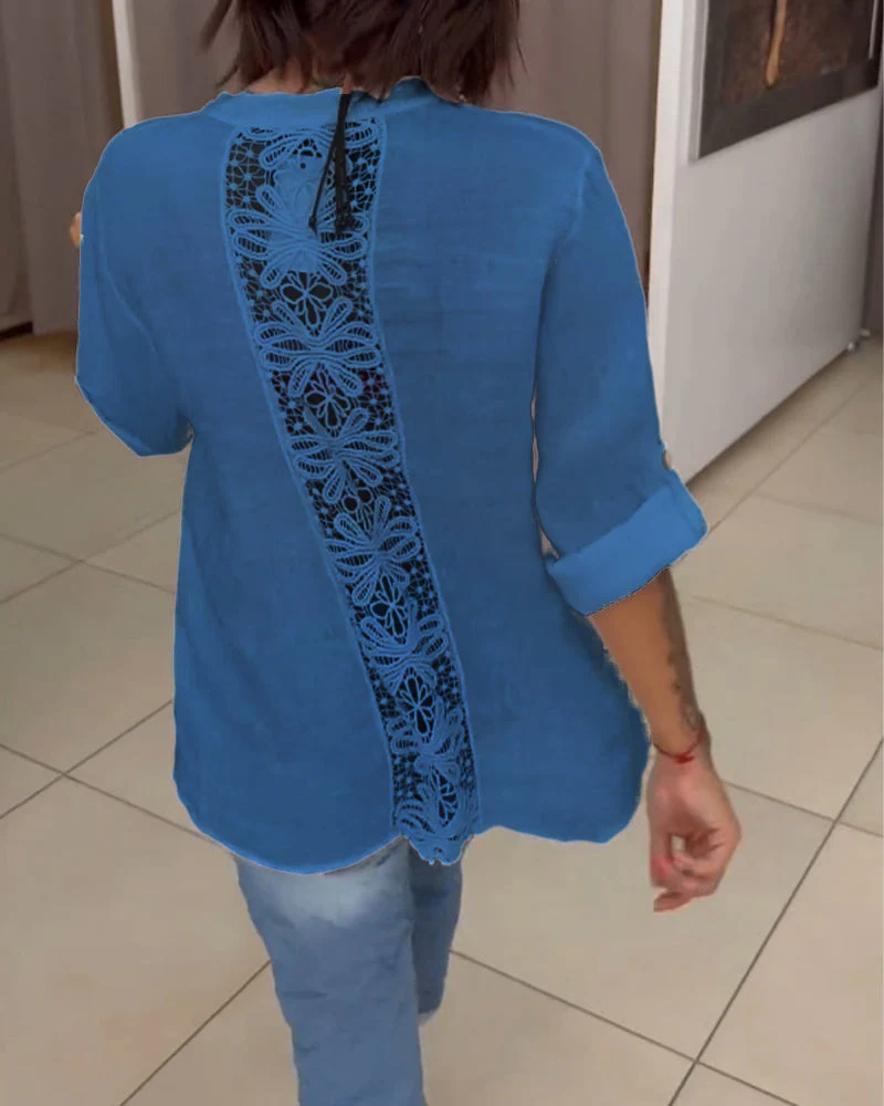 Pocket simple button solid color shirt - Image 10