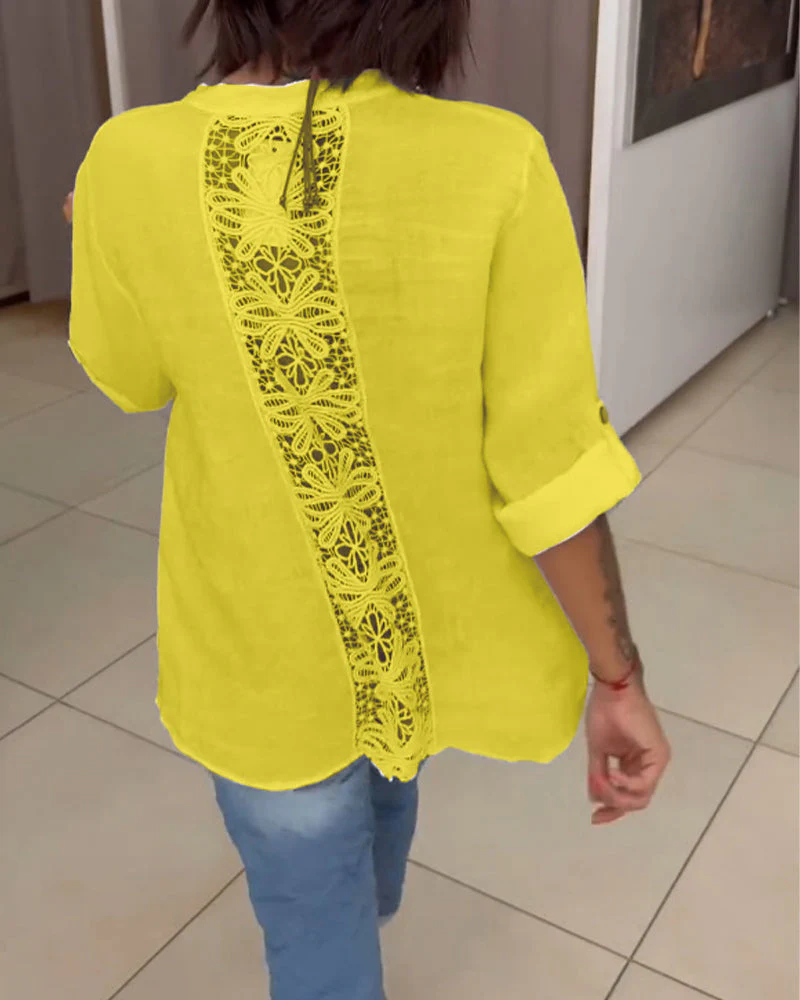 Pocket simple button solid color shirt - Image 17