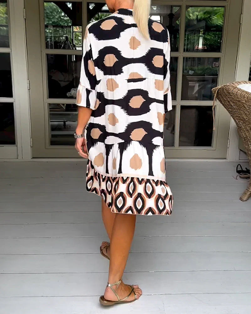 Lightweight Printed 3/4 Sleeve Dress - Image 17