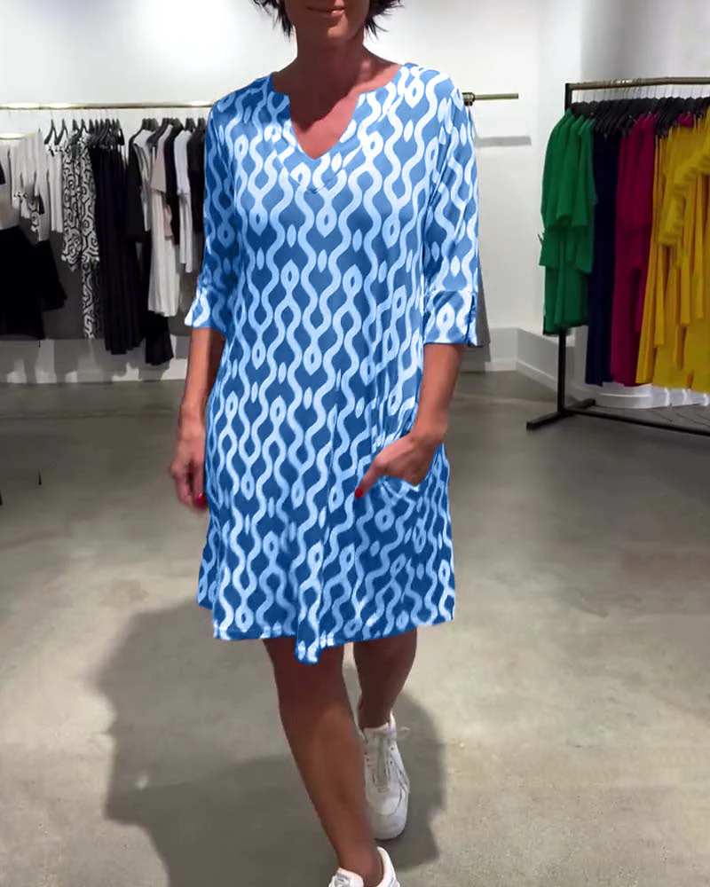 Abstract Print Flowy Midi Dress - Image 17