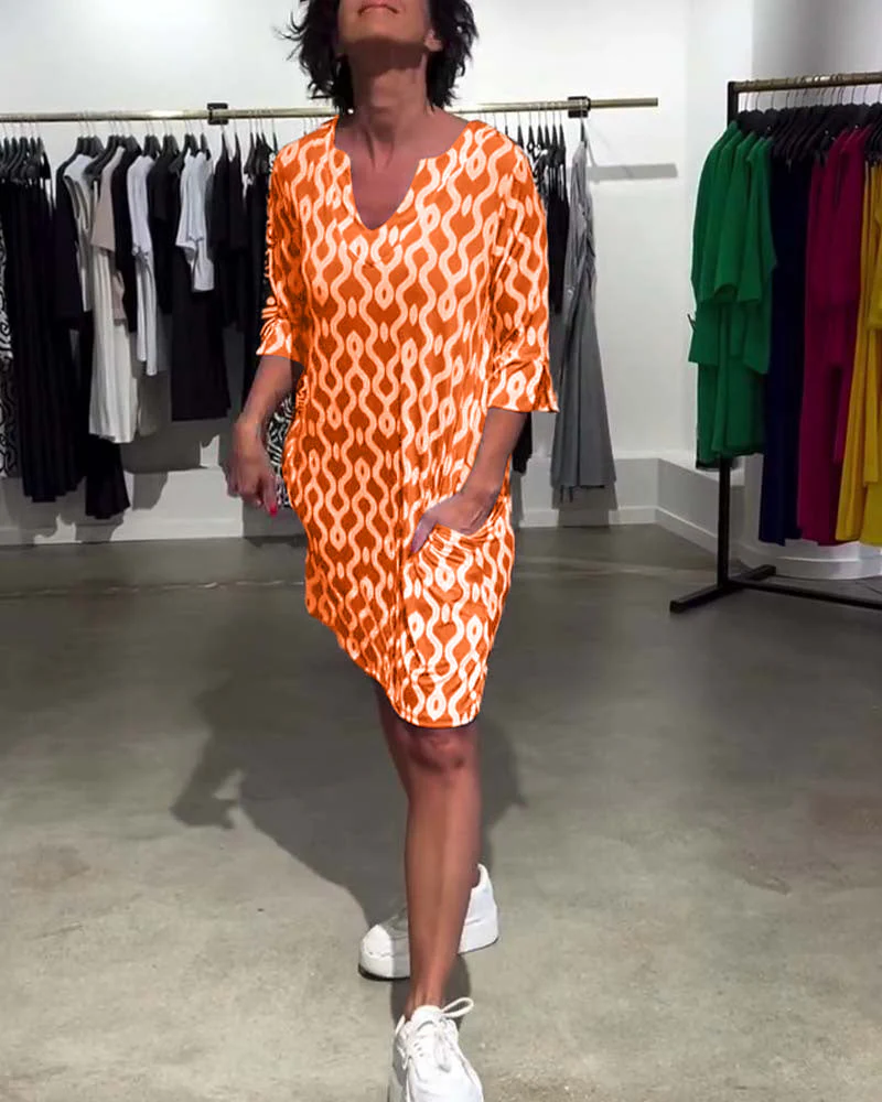 Abstract Print Flowy Midi Dress - Image 24