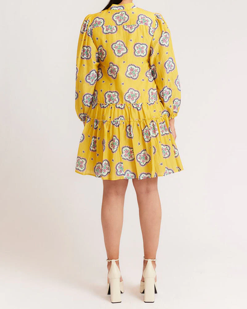 Printed Loose Pleated Dress - Image 28