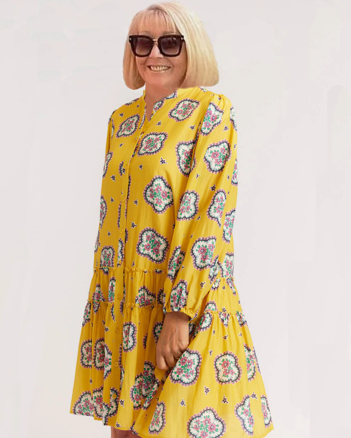 Printed Loose Pleated Dress - Image 6