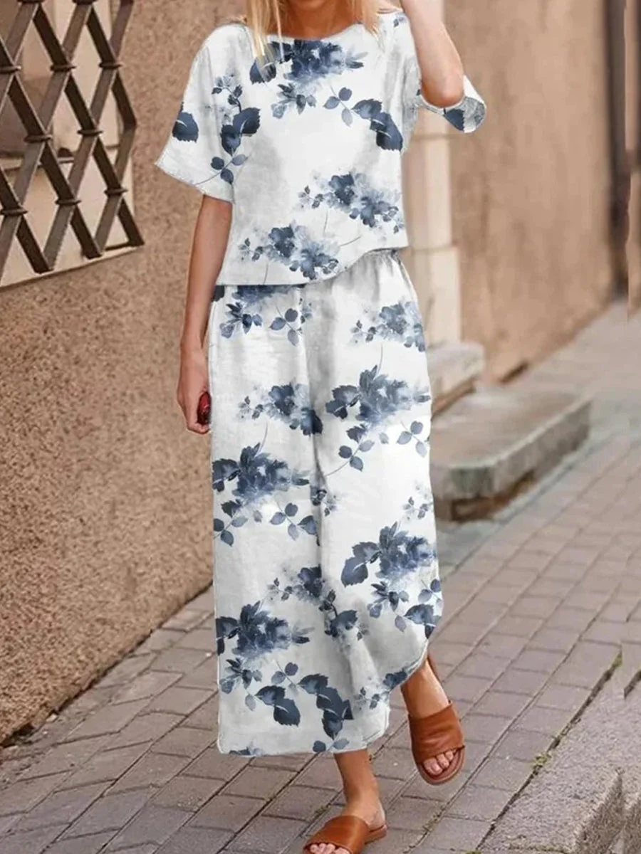 Printed Loose Women Two Piece-Set - Image 2