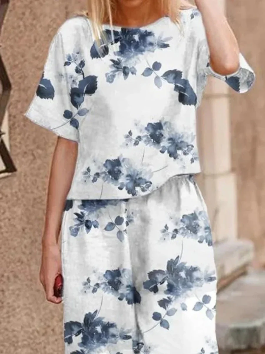 Printed Loose Women Two Piece-Set - Image 5