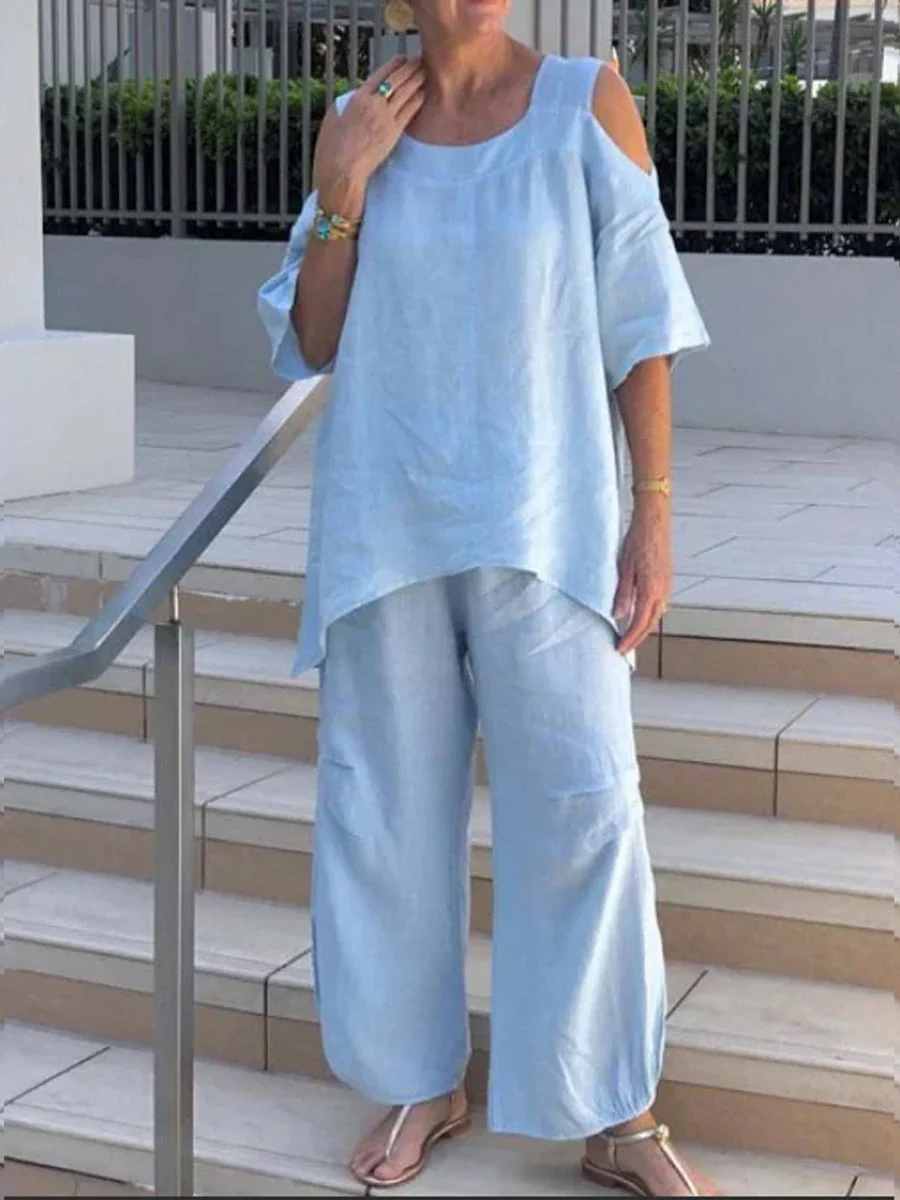 Pullover Short Sleeve Two Piece-Set - Image 3