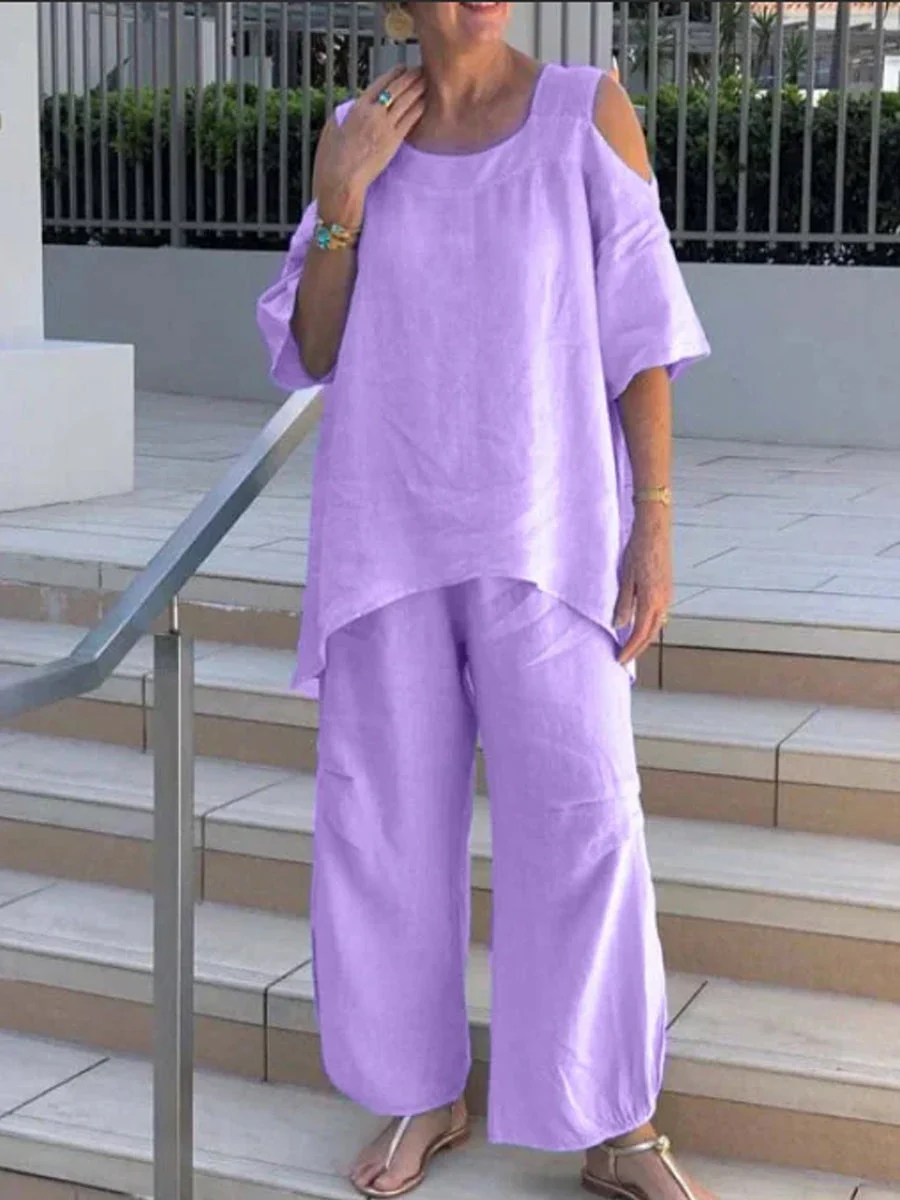 Pullover Short Sleeve Two Piece-Set - Image 5
