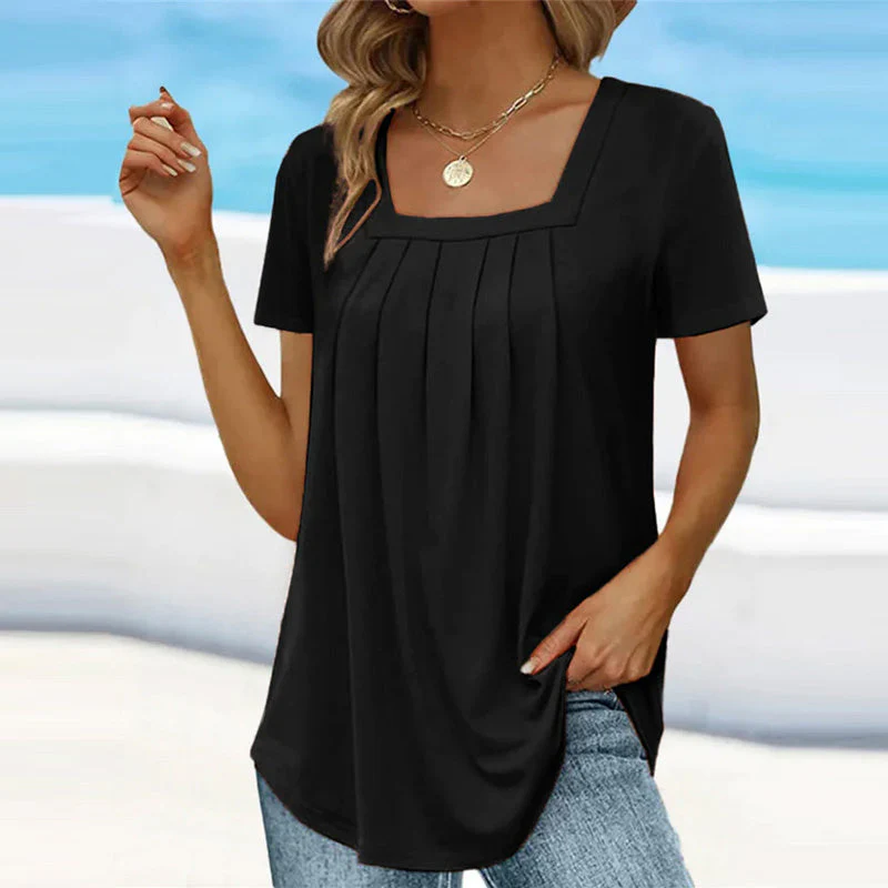 Refined Pleated Blouse with Flowing Fit - Image 11