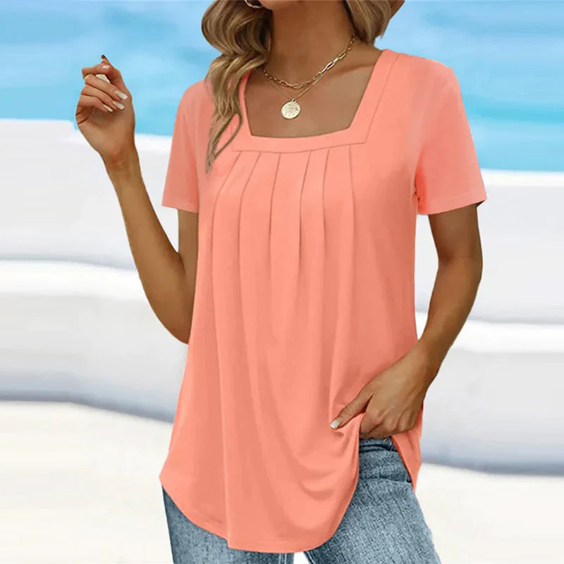 Refined Pleated Blouse with Flowing Fit - Image 12