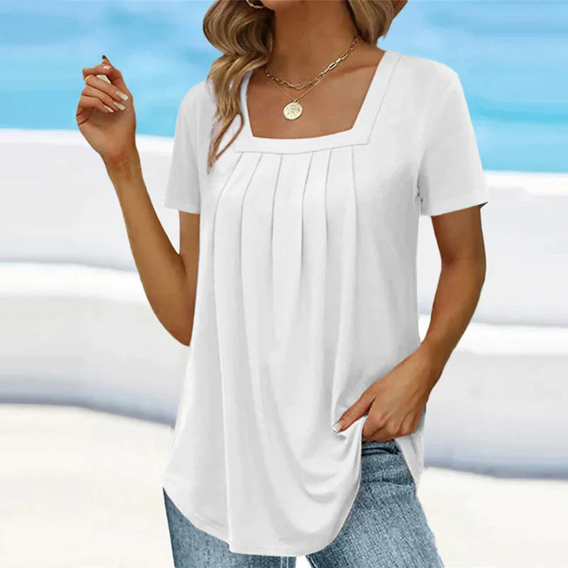 Refined Pleated Blouse with Flowing Fit - Image 2