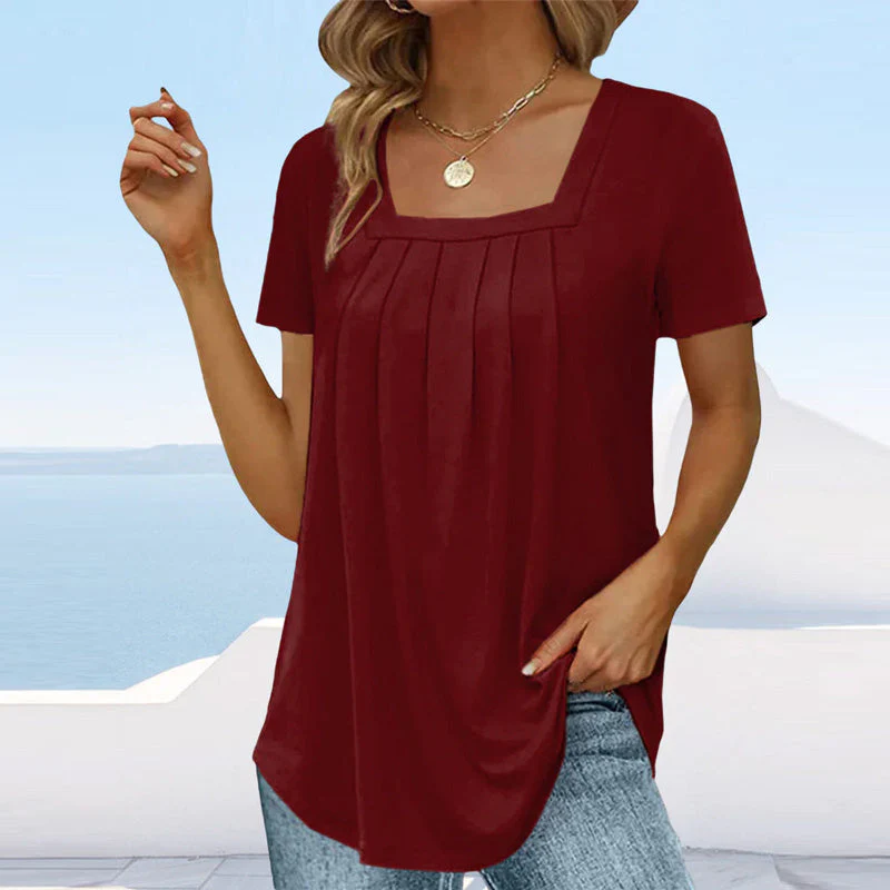 Refined Pleated Blouse with Flowing Fit - Image 7