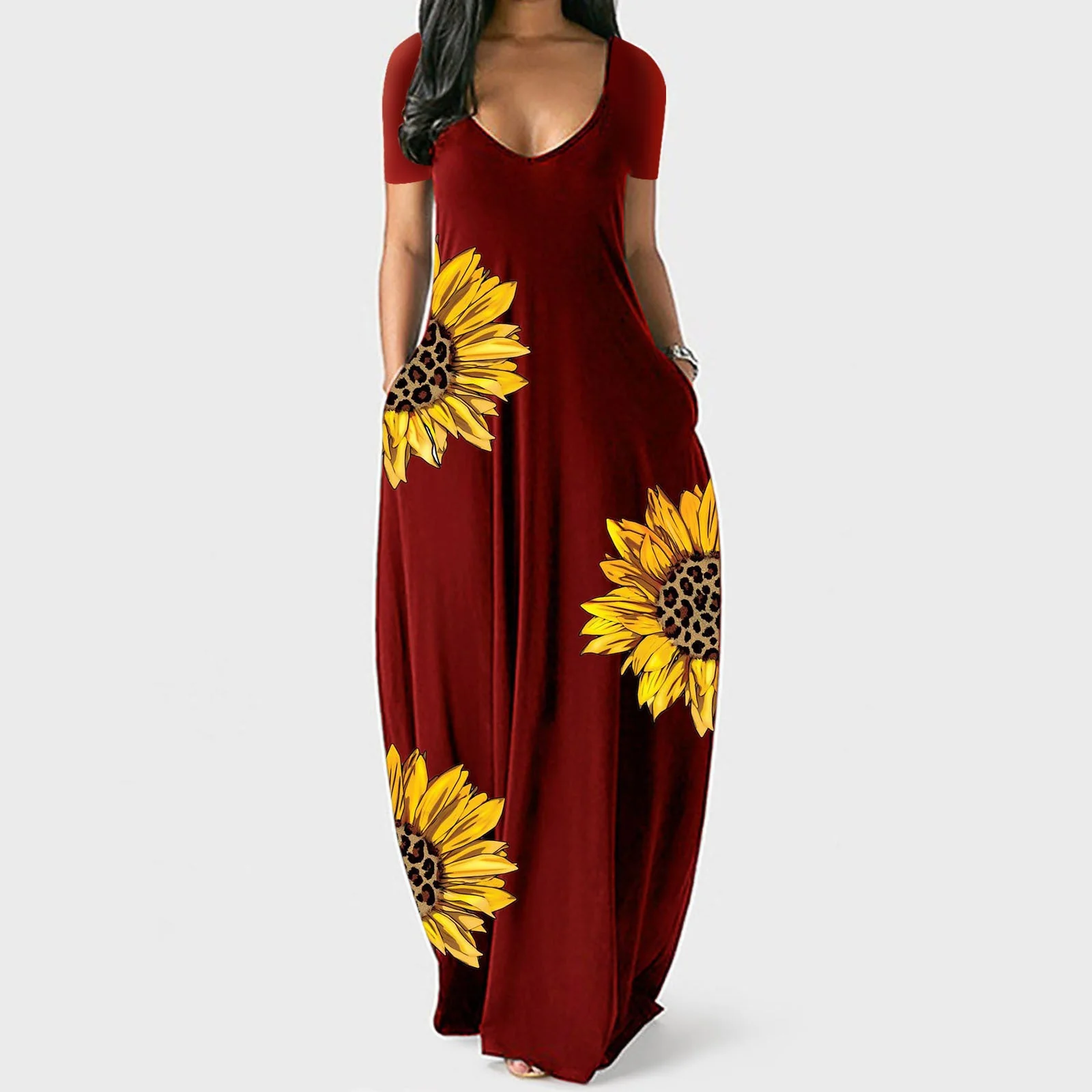 Easy Fit Petal Pattern Dress - Image 15
