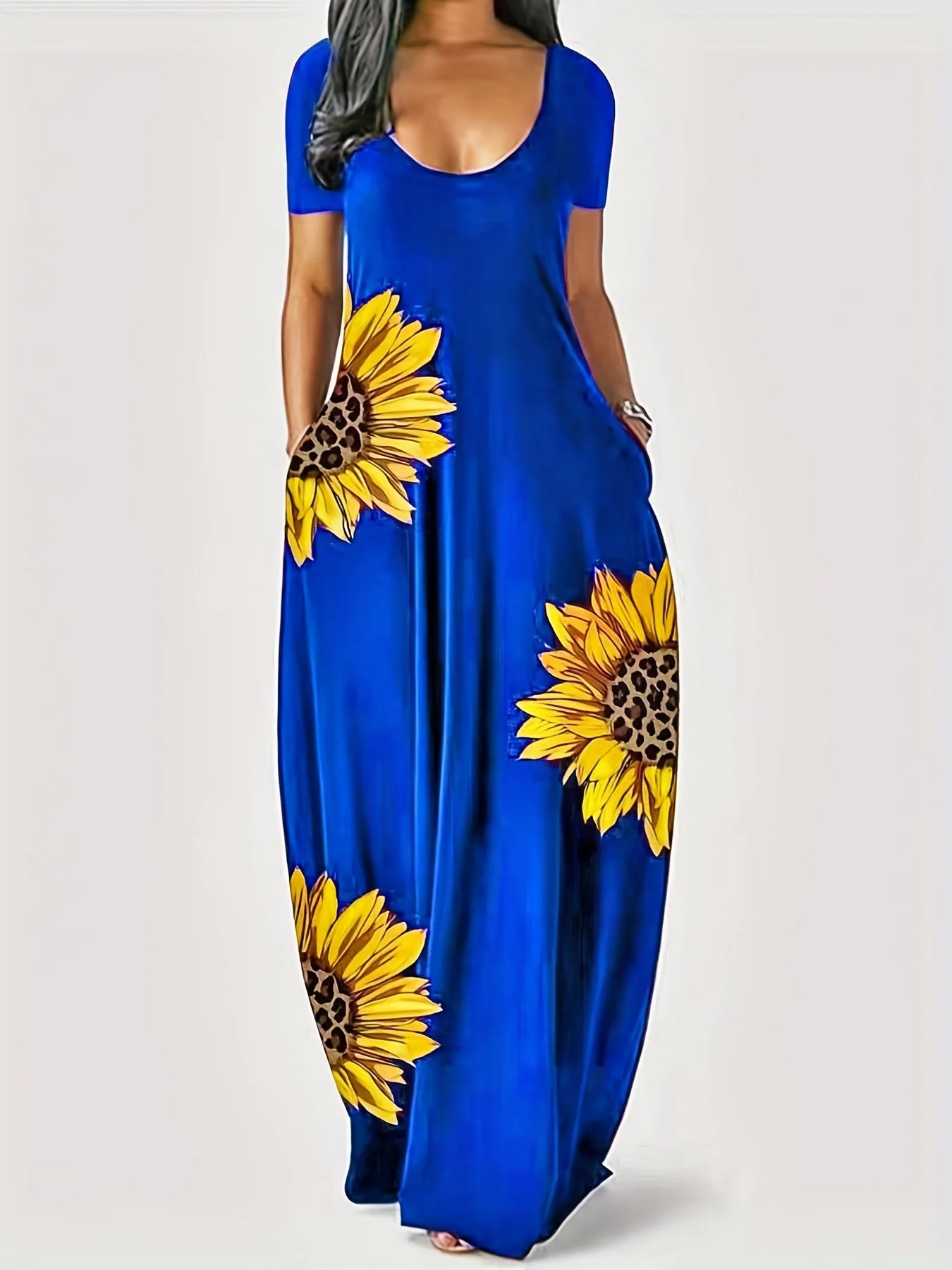 Easy Fit Petal Pattern Dress - Image 5