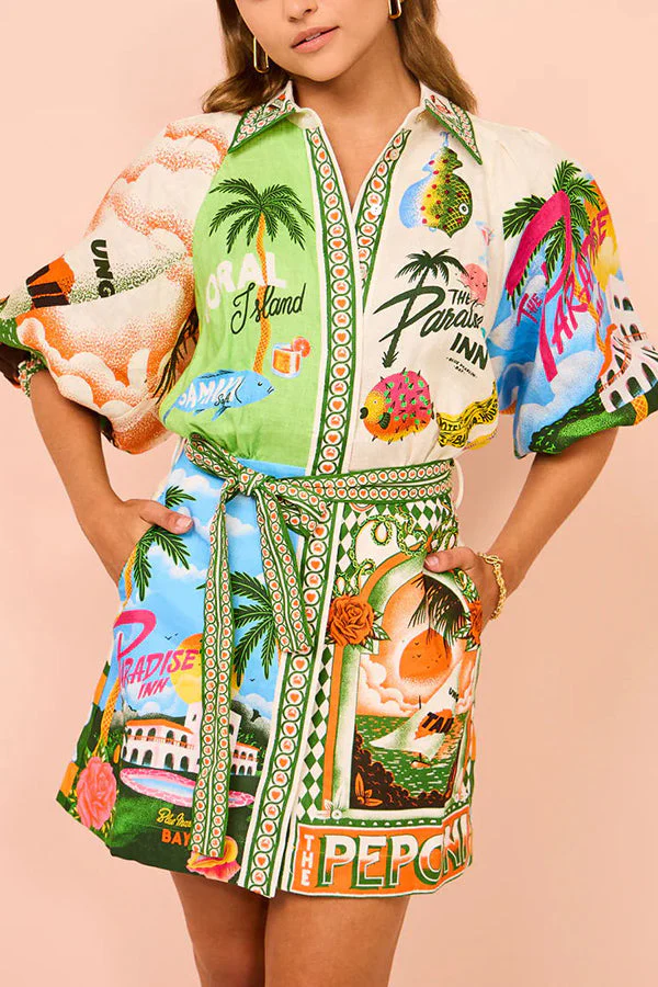 Relaxed Fit Mini Shirt Dress - Image 19