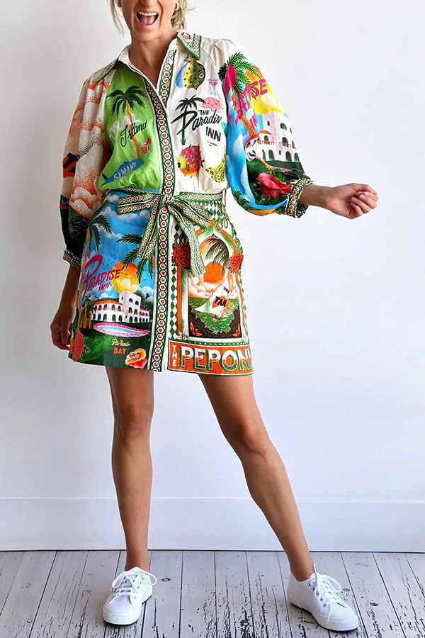 Relaxed Fit Mini Shirt Dress - Image 20