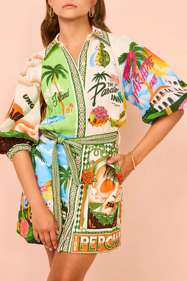 Relaxed Fit Mini Shirt Dress - Image 21