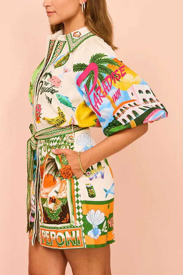 Relaxed Fit Mini Shirt Dress - Image 23