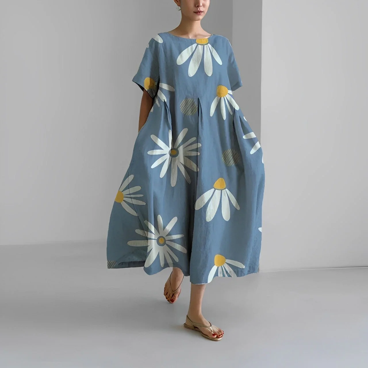 Retro Big Swing Loose Maxi Dress - Image 10