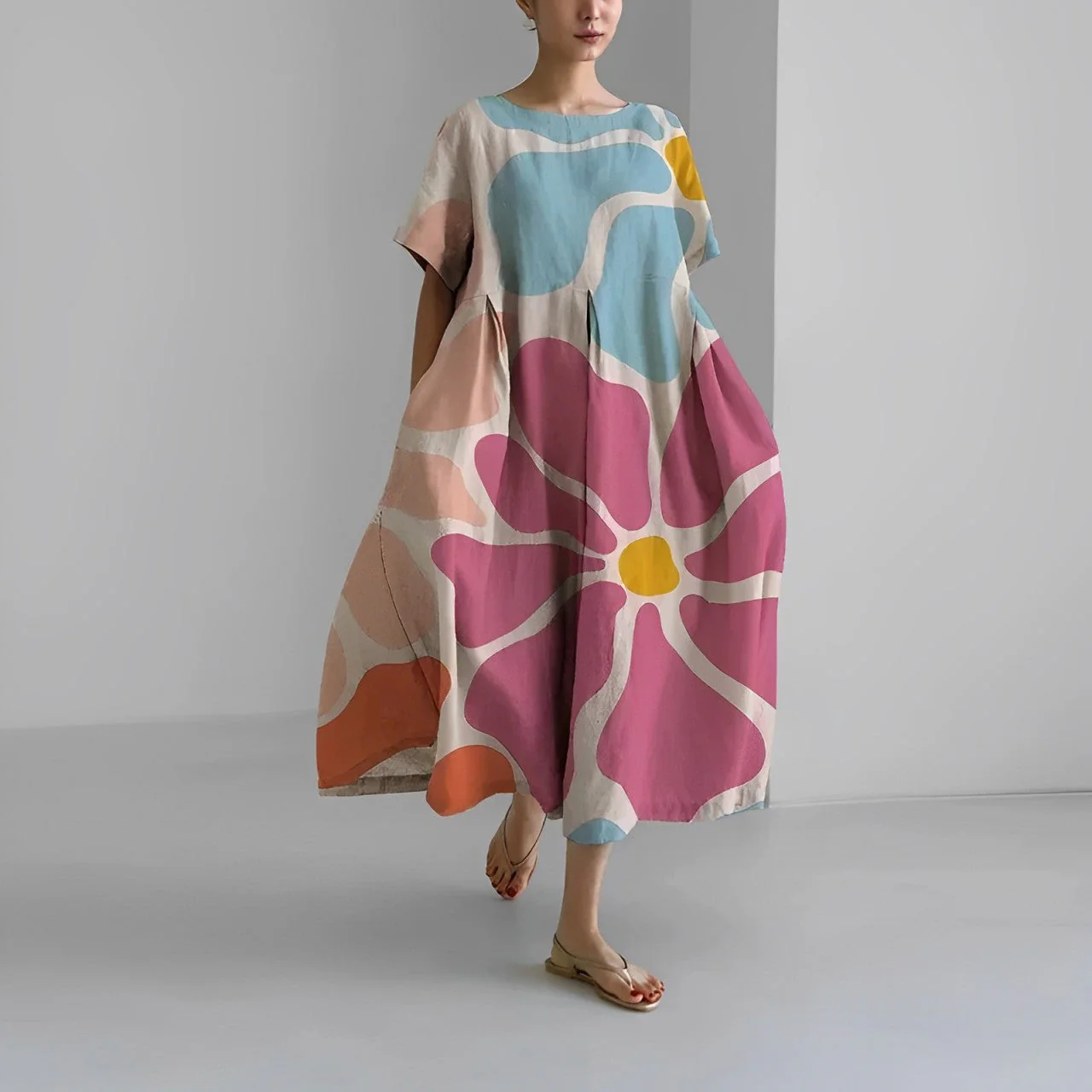 Retro Big Swing Loose Maxi Dress - Image 13