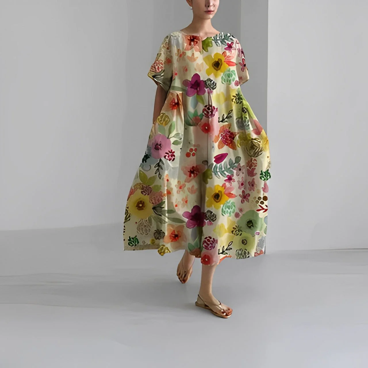 Retro Big Swing Loose Maxi Dress - Image 19