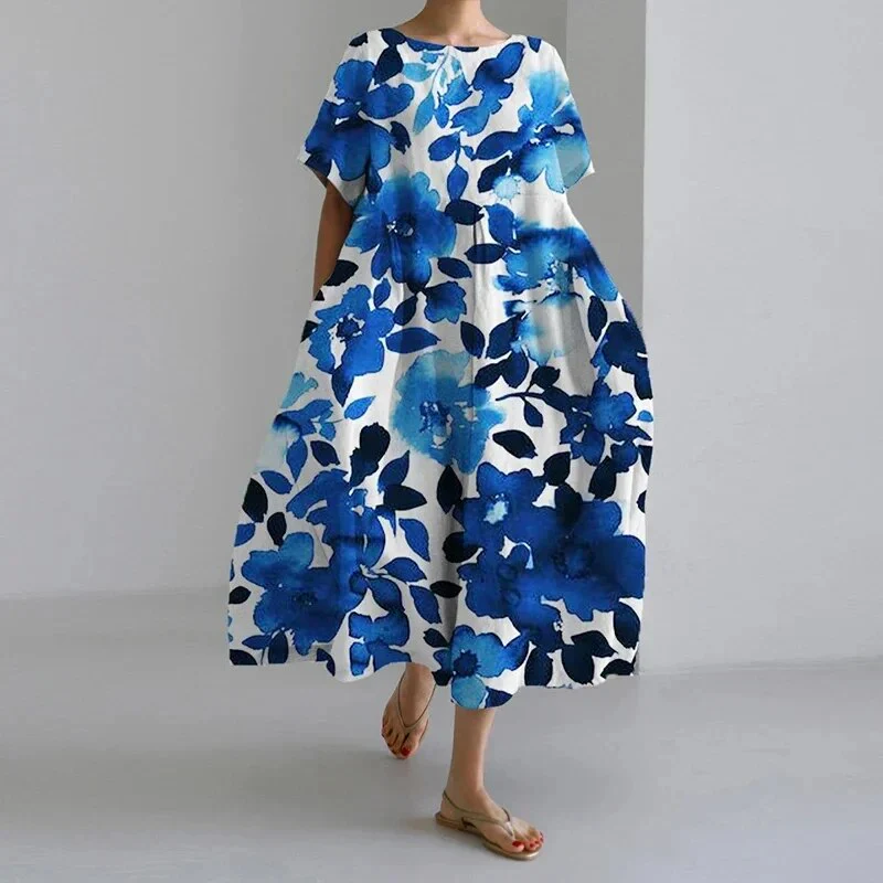 Retro Big Swing Loose Maxi Dress - Image 33