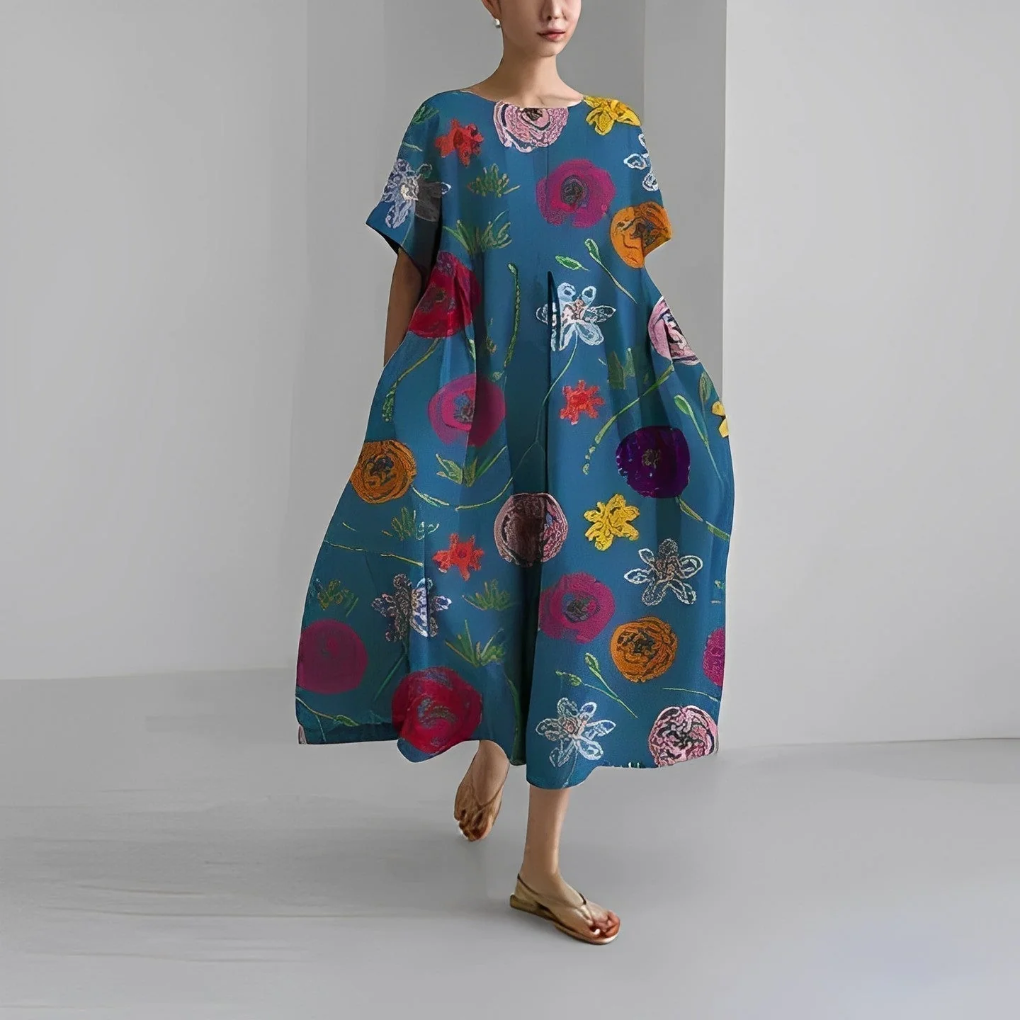 Retro Big Swing Loose Maxi Dress - Image 5
