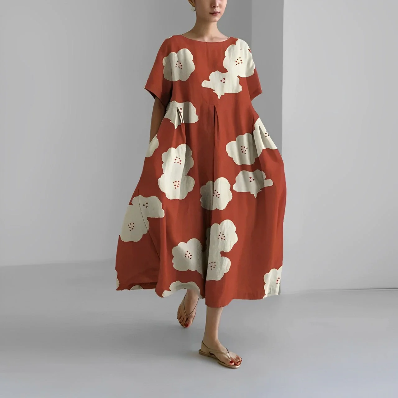 Retro Big Swing Loose Maxi Dress - Image 9