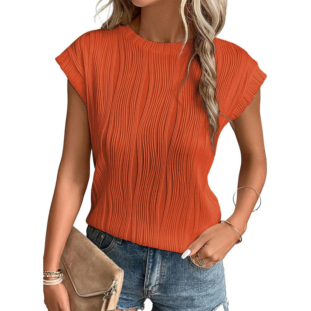 Ribbed Round Neck Tops - Image 6