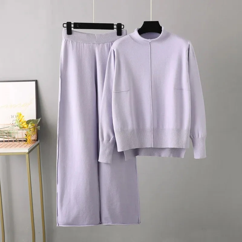 Roma™ - Knitted thick warm oversized sweater trousers set - Image 10