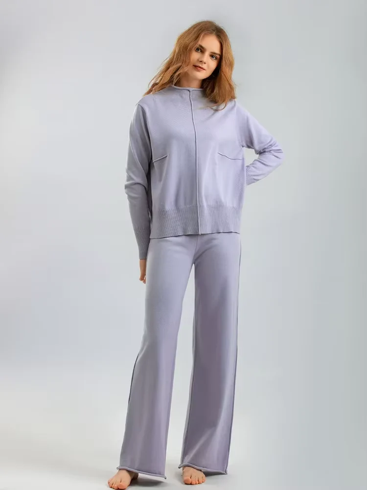 Roma™ - Knitted thick warm oversized sweater trousers set - Image 11