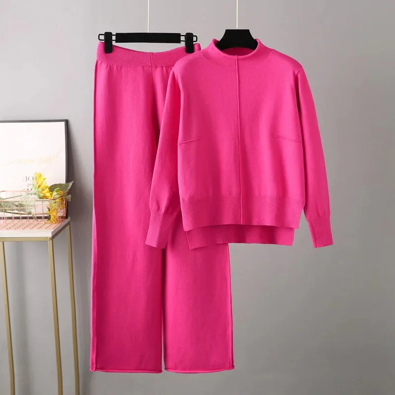 Roma™ - Knitted thick warm oversized sweater trousers set - Image 7