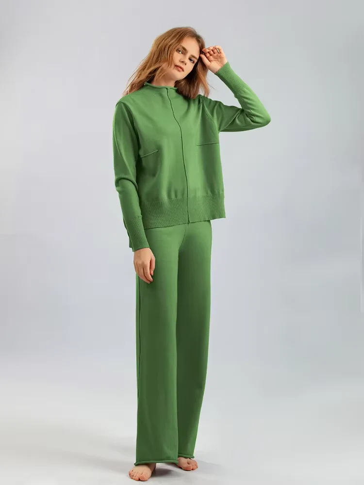 Roma™ - Knitted thick warm oversized sweater trousers set - Image 8