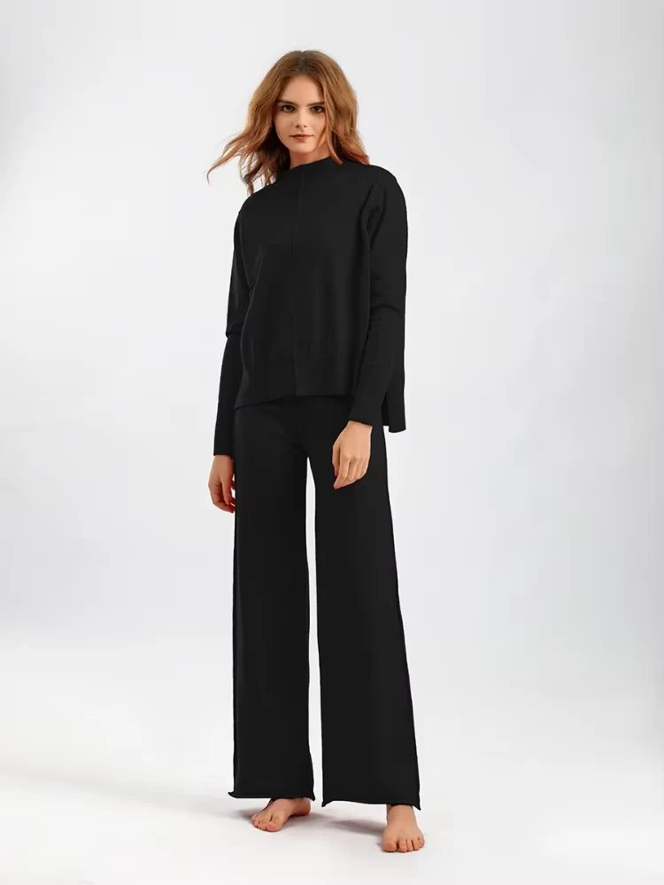 Roma™ - Knitted thick warm oversized sweater trousers set - Image 2