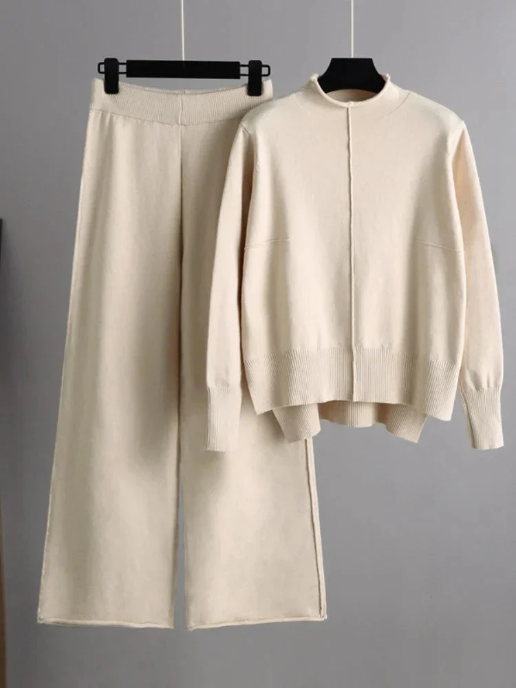 Roma™ - Knitted thick warm oversized sweater trousers set - Image 3