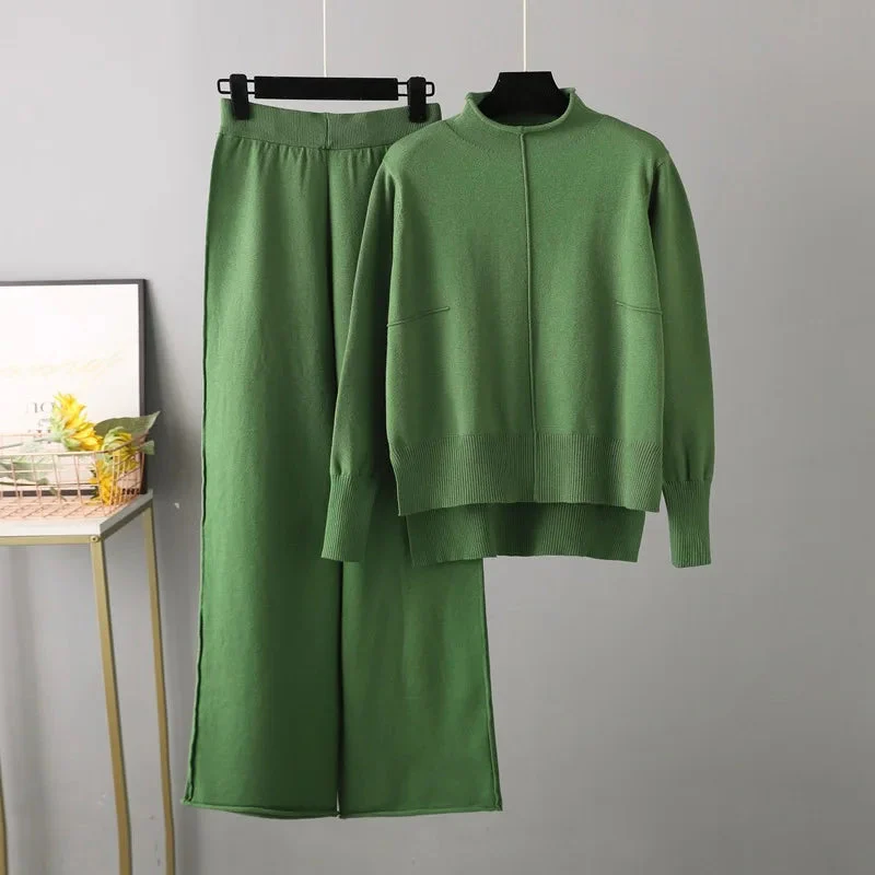 Roma™ - Knitted thick warm oversized sweater trousers set - Image 6