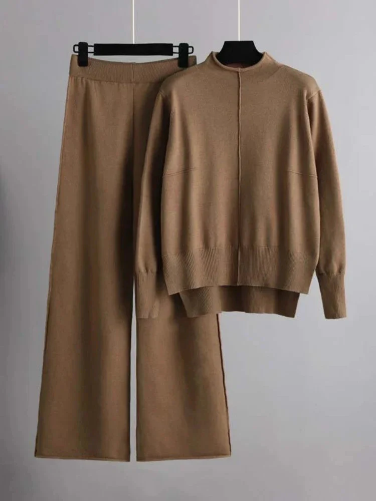 Roma™ - Knitted thick warm oversized sweater trousers set - Image 4