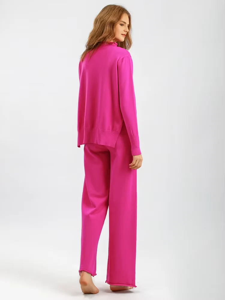 Roma™ - Knitted thick warm oversized sweater trousers set - Image 9