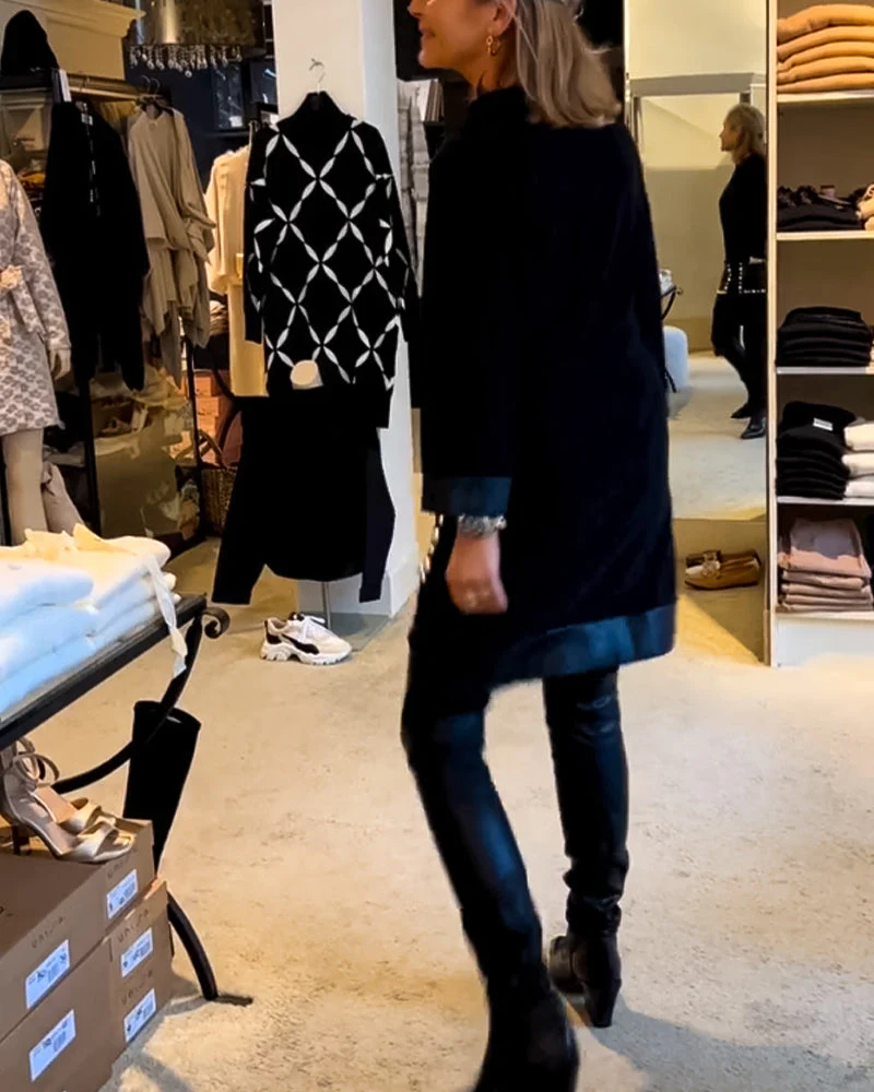 Roud Neck Casual Dress with Pockets - Image 5