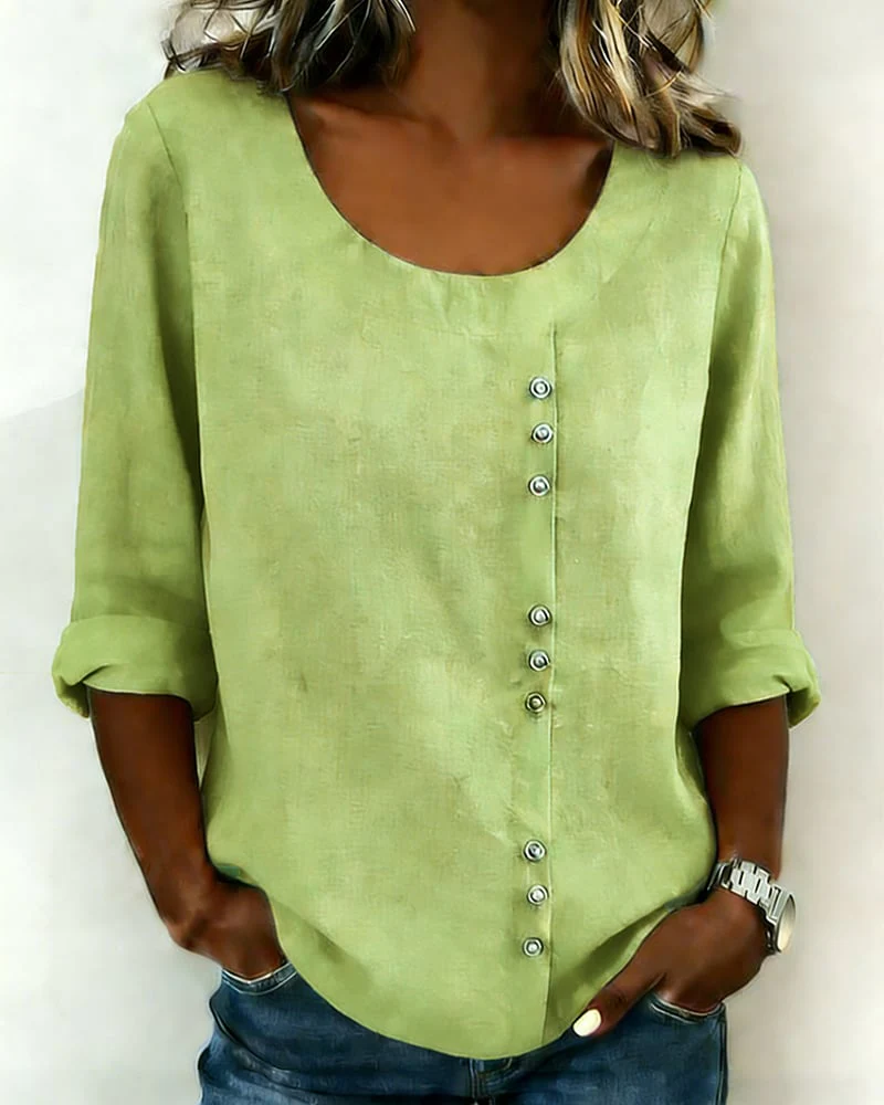 Round Neck Long Sleeve Top - Image 8