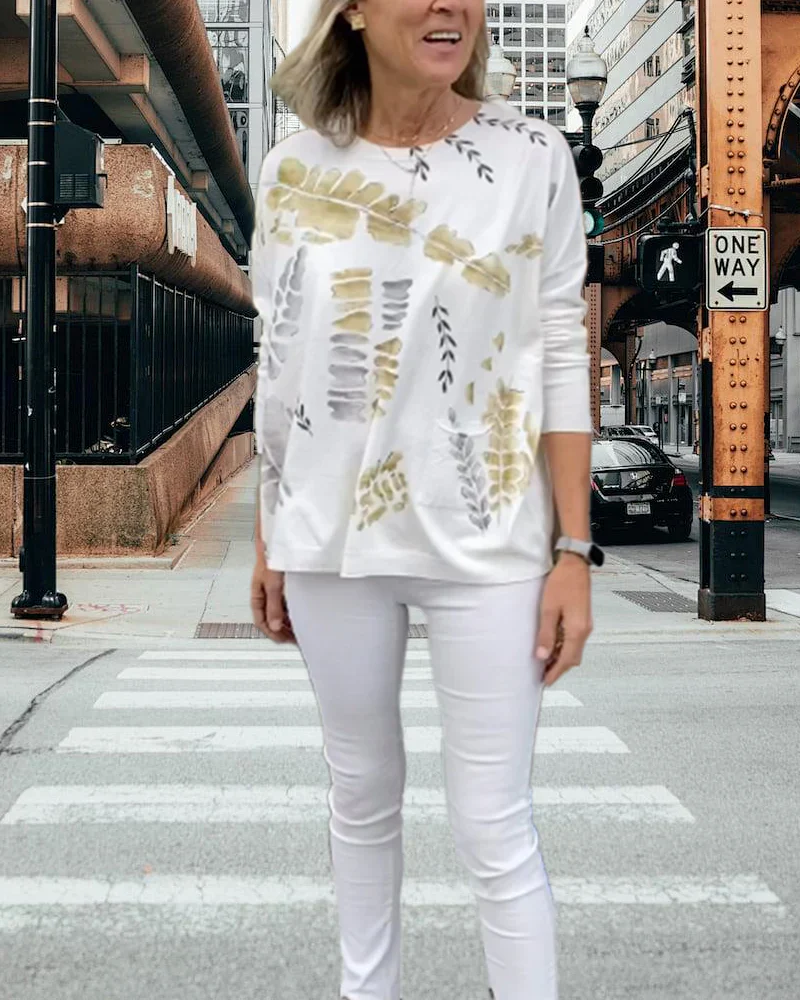 Round Neck Long Sleeve Top - Image 4
