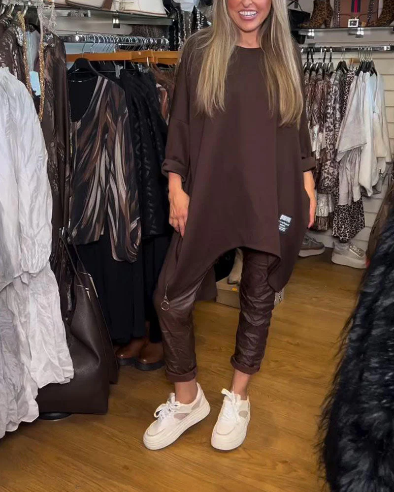 Round Neck Loose Fitting Sweatshirt - Image 15