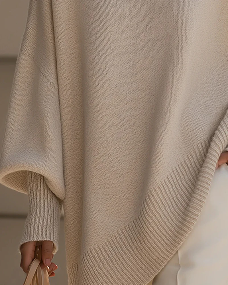 Round Neck Loose Mid-Length Sweater - Image 8