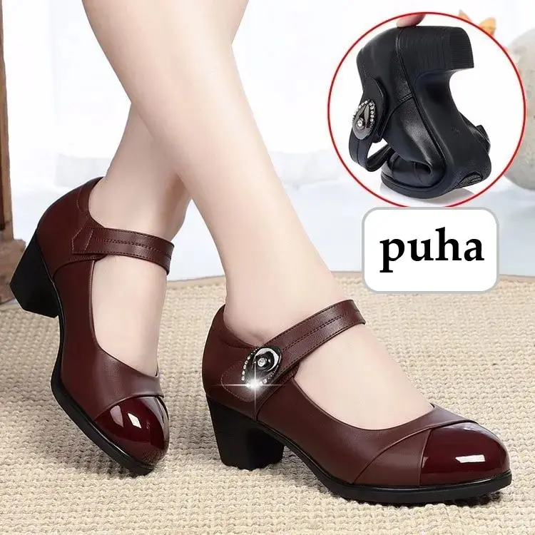 Round Women's Shoes – Genuine Leather with Soft Sole for Ultimate Comfort - Image 12
